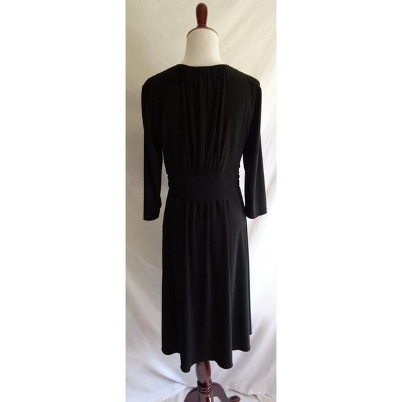 Chico's Tie Waist Jersey Knit Black Dress - Size 1 (Med / 8) - Picture 6 of 11